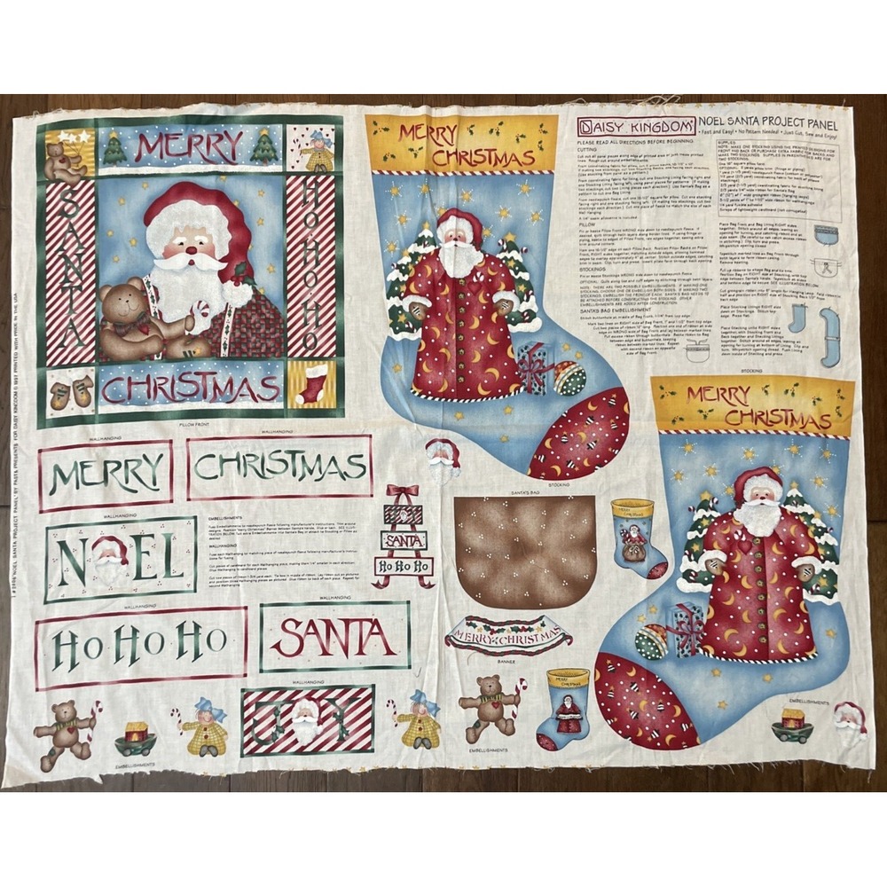 Daisy Kingdom #2806 Cut & Sew Noel Santa Project‎ Panel 1997
